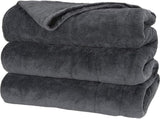 SUNBEAM MICROPLUSH FOOT POCKET HEATED THROW - SLATE