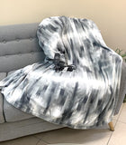 SUNBEAM MICROPLUSH FOOT POCKET HEATED THROW - GRAY IKAT PATTERN
