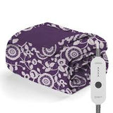 SUNBEAM NORDIC PREMIUM HEATED THROW - PURPLE FLORAL