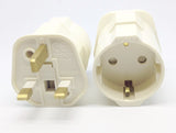 VP-120 Europe German Shucko Plug to Grounded UK, Hong Kong, Singapore, UAE Adapter Plug With FUSE