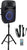 Simran Professional 1000W Portable Bluetooth powered LED Display DJ Speaker Set, Includes Microphone, Remote Control, and Stand, 15 Inch Portable Sound System, 16" x 14" x 27" - SMA-1000
