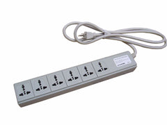 Universal 6 outlet Power Strip with Surge Protection 100 Volt to 220v / 250 Volt Worldwide Use