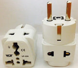Two Outlet Grounded Universal Schuko Plug for Germany, France, Europe, Russia & more