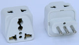 Two Outlet Universal Grounded plug adapter for Italy