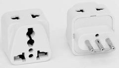 Two Outlet Universal Grounded plug adapter for Italy