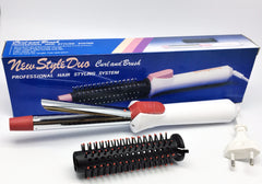 New Style Duo Professional Curling Iron 1/2" and Hair Styling Brush 2-in-1 Combo, 220 Volt for Europe and Asia