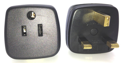 VP-12 USA to UK Outlet Travel Plug Adapter Grounded with Fuse