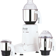 Preethi Eco Plus Powerful 550 Watt Wet and Dry Mixer Grinder with 3 stainless Steel Jars, 110V