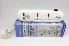 100v to 250v Universal Power Strip with Two outlets and 2 USB Ports