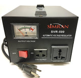 SVR-500 Automatic Voltage Regulator with Built-in 110v- 240v Up Down Voltage Transformer - 500 Watt