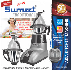 Sumeet Asia Kitchen Machine Mixer Grinder 750 Watt - 110 Volt