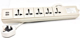 USP500-UK Multi-outlet 110V to 250V Universal Power Strip with 2 USB Ports & 5-Outlets, Worldwide Use