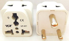 VP-201W Two Outlet Grounded Universal Plug for India & more CE Certified RoHS Compliant