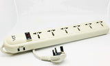 WPSUSB-UK Universal Power Strip 6-Outlet  220V / 250V  Power Strip Surge Protector with 2-USB Ports Wired with UK Plug