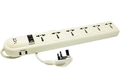 WPSUSB-UK Universal Power Strip 6-Outlet  220V / 250V  Power Strip Surge Protector with 2-USB Ports Wired with UK Plug